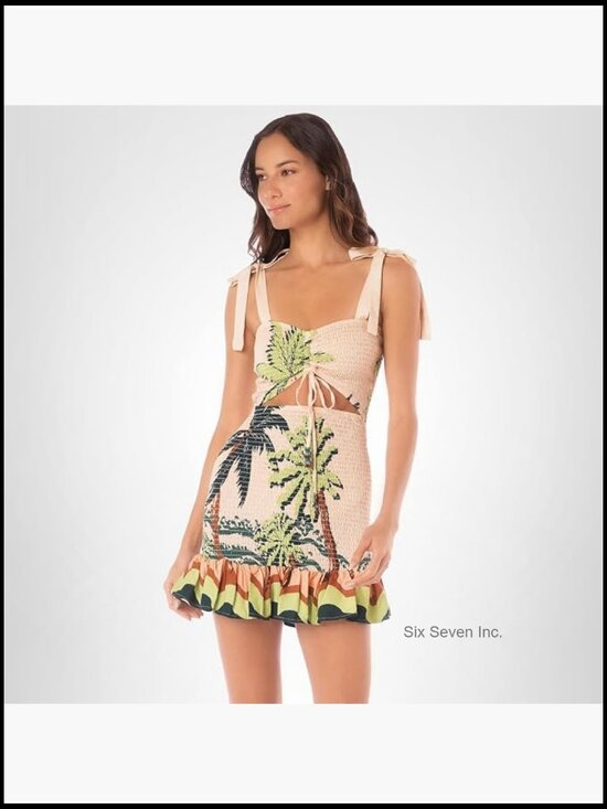 Dresses & Skirts - Smocked A-line Mini Dress with Tie Straps